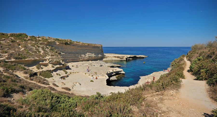The view of St.Peter's Pool on arrival with beautiful landscapes and blue waters.